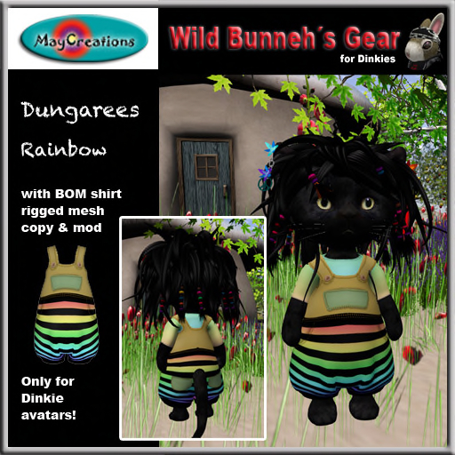 MayCreations Dinkie dungarees rainbow
