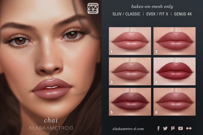 "Chai" lipstick | EvoX BOM | Bakes-on-Mesh/Classic | Genus 4K BOM