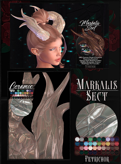 :[P]:- Markalis Sect Horns - Ceramic [Unpacker]