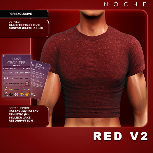 NOCHE. Hawk Crop Tee Red
