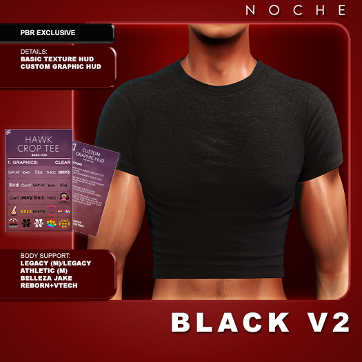 NOCHE. Hawk Crop Tee Black