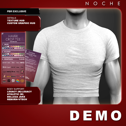 NOCHE. Hawk Cropped Tee DEMO