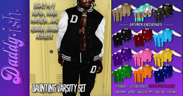 !D - Daunting Varsity Set MALE *BLACK*