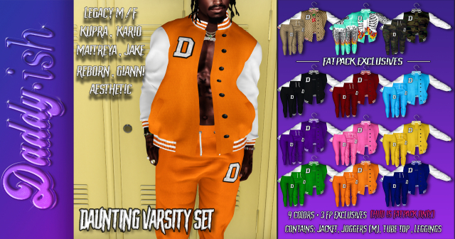 !D - Daunting Varsity Set MALE *ORANGE*