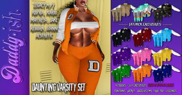 !D - Daunting Varsity Set FEMALE *ORANGE*