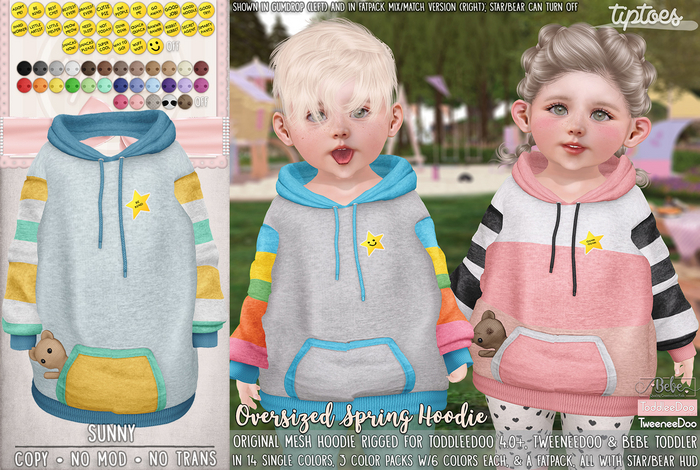 . tiptoes - Oversized Spring Hoodie - Sunny