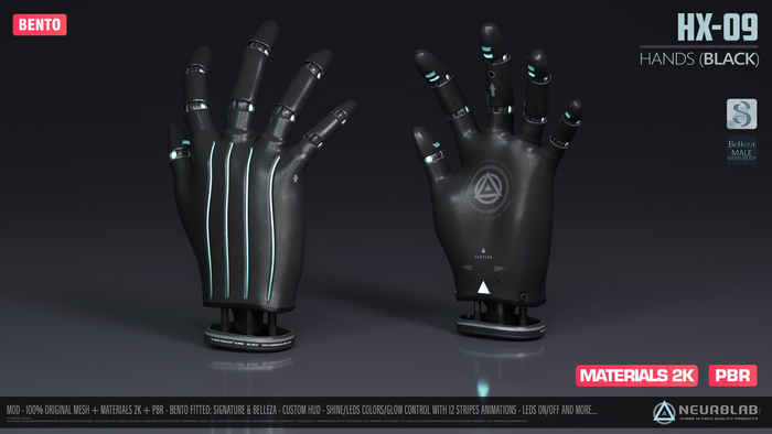HX-09 HANDS BLACK (BENTO) [NeurolaB Inc.]