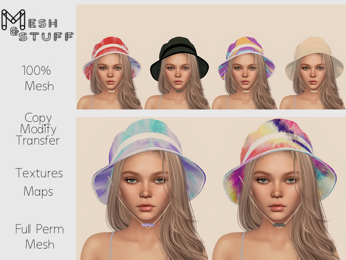 M&S ~ Bucket Hat Mesh Full Perm * add
