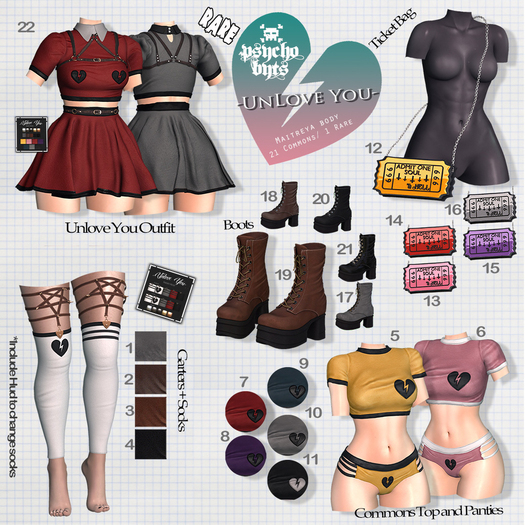 22 .{PSYCHO:Byts}. UnLove You - Outfit RARE