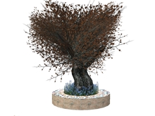 Autumn planter - tiled flower bed with an autumnal tree and flowers - inc animated sit pose & only 8 prims :)
