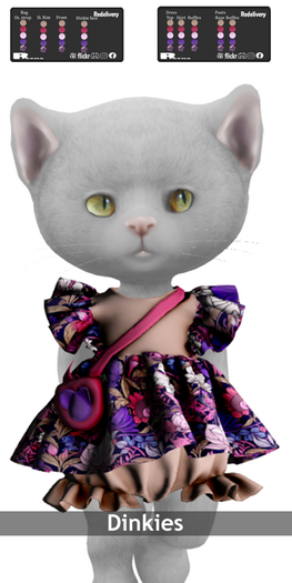!!! Revna !!! 600 Ruffle Dress and Bottom Dinkies Purple Flower