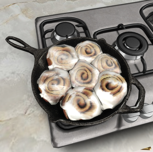 dust bunny . cinnamon roll skillet