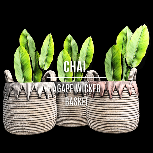 CHAI. Agape Wicker Basket Pack (unpacked)