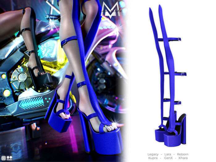 MERMALADE Cyber Caged Heels Blue
