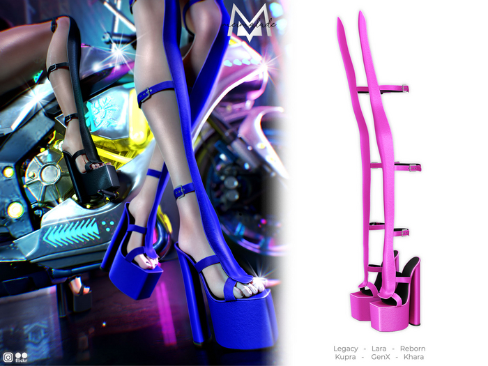 MERMALADE Cyber Caged Heels Pink