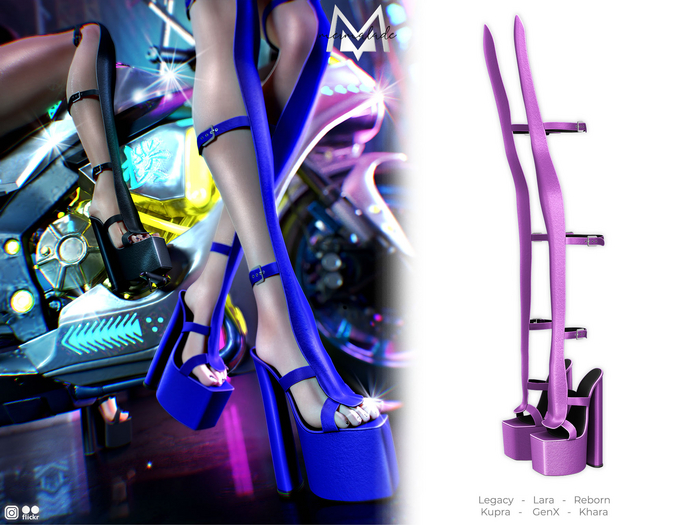 MERMALADE Cyber Caged Heels Purple