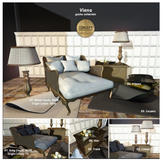 Concept} *07. VIENA. White Couch .ADULT.- RARE