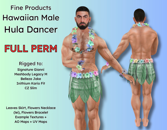 FP - Full Perm - Hawaiian Male Hula Dancer