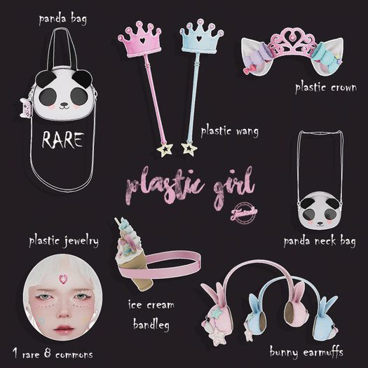 *Tentacio* Plastic girl. Panda bag RARE