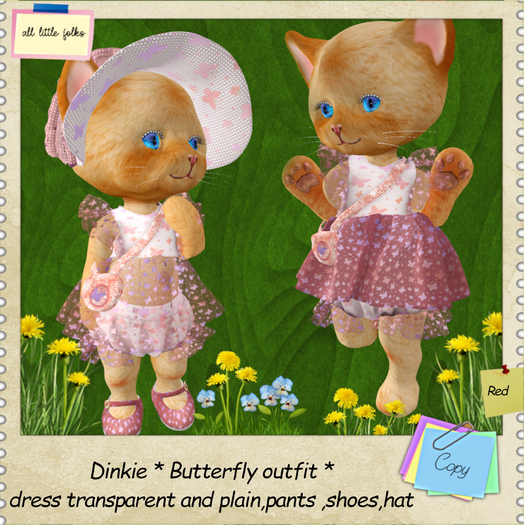 Dinkie * Butterfly Outfit * red
