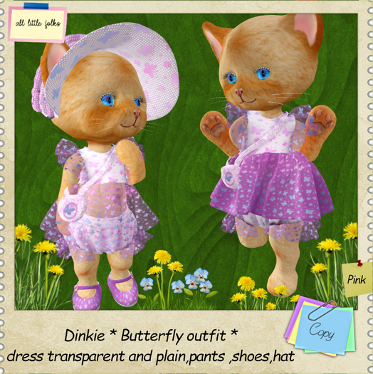 Dinkie * Butterfly Outfit * Pink