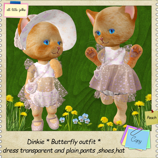Dinkie * Butterfly Outfit * Peach