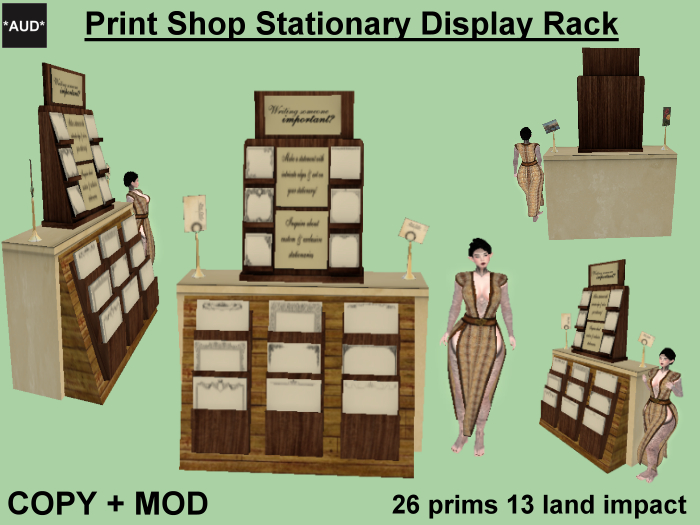 *AUD* Print Shop Stationary Display Rack - 26p 13li