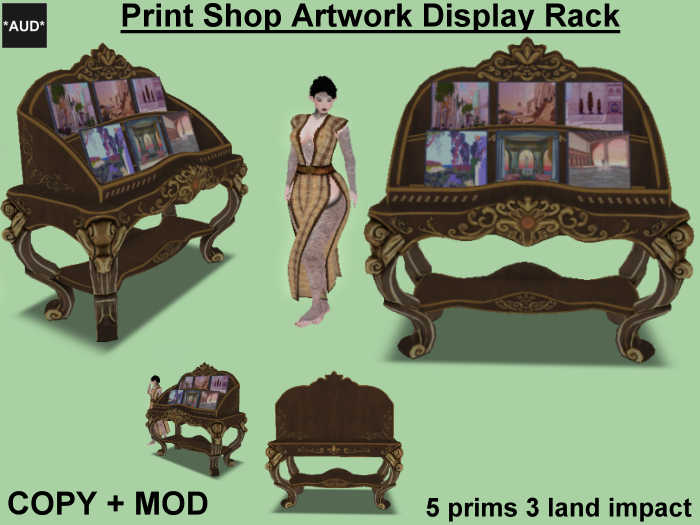 *AUD* Print Shop Artwork Display Rack - 5p 3li