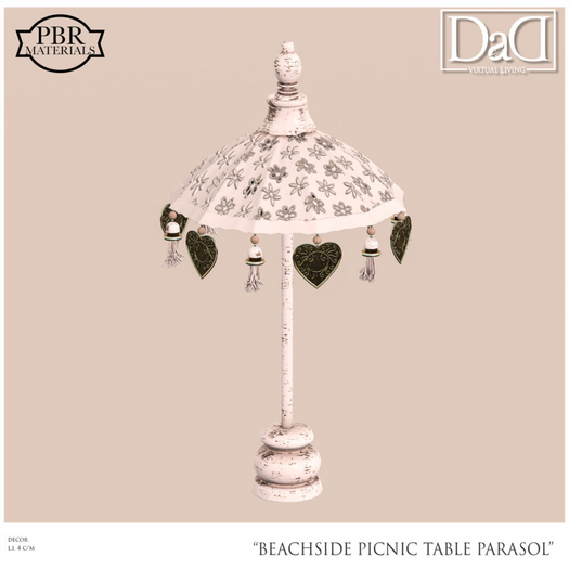DaD - Beachside Picnic Table Parasol - PBR  