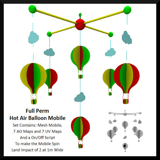 Full Perm Hot Air Balloon Mobile