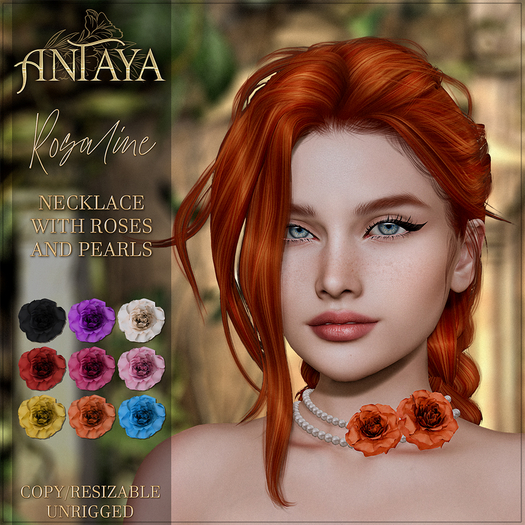 :: ANTAYA :: Necklace with roses and pearls "Rosaline" FATPACK