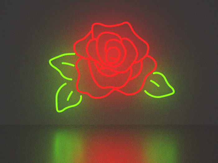 Rose neon sign Full Permission