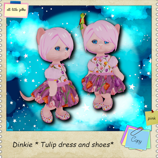 Dinkie * tulip dress and shoes Pink