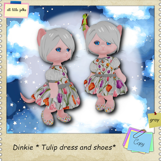 Dinkie * tulip dress and shoes Gray