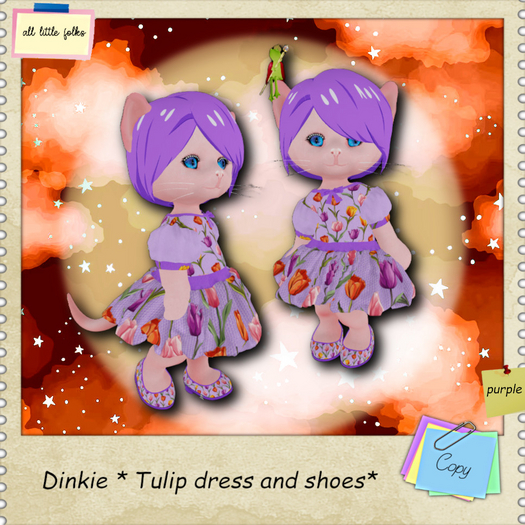 Dinkie * tulip dress and shoes purple