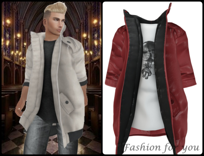(199) Tim Hip Hop Street Style Jacket Red-White