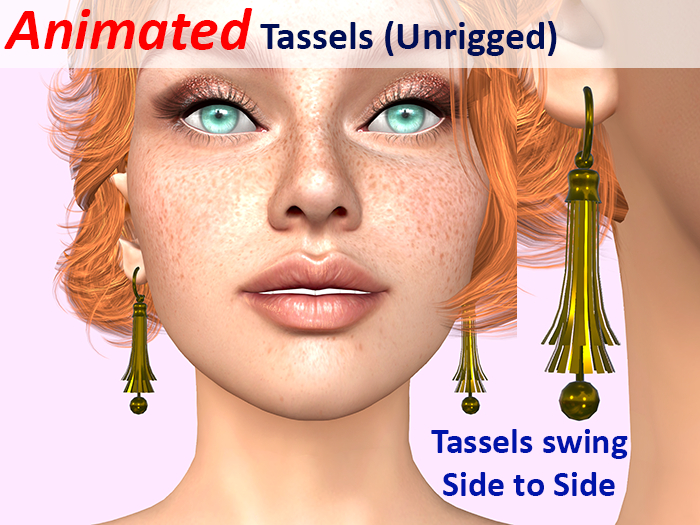 Animated Tassel Earrings (Unrigged)