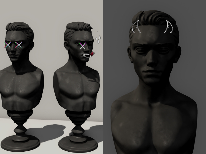 [TRAP] Animated Face & Horns Combi Set