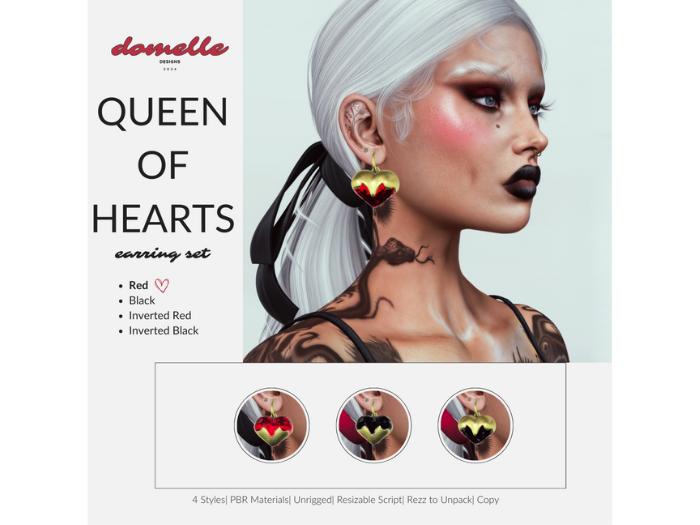 Domelle: Queen of Hearts Earring FP