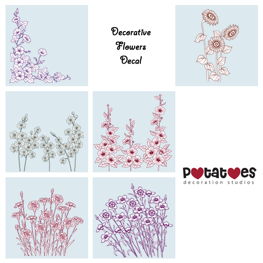 Potatoes Decoration - Flower Decals 2