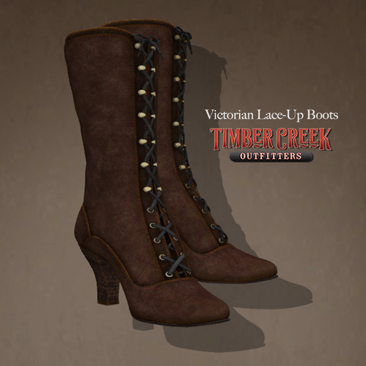 [Timber Creek] Victorian Lace-Up Boots-Warm Brown