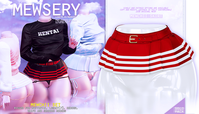 #Mewsery Mewchii Skirt{Ruby}