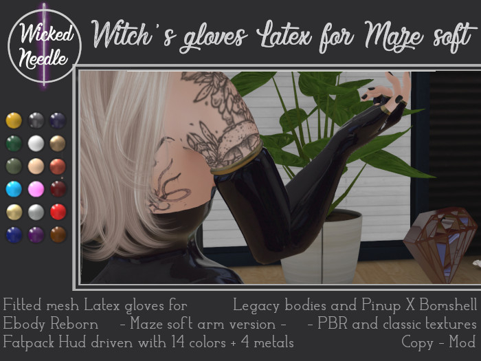 ~W-N~ Witch's gloves Maze Soft Latex + PBR