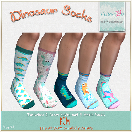 F} BOM  Dino Socks Sock