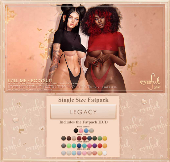 Cynful Call Me - Bodysuit - Legacy (Single Size Fatpack)