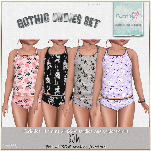 F} BOM Gothic Undies Set Girls
