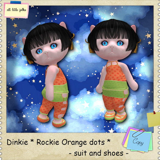 Dinkie * rockie orange dots