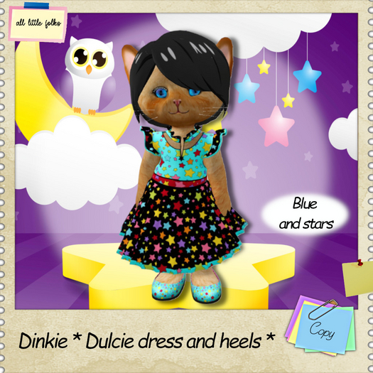 Dinkie * Dulcie dress and heels * blue and stars