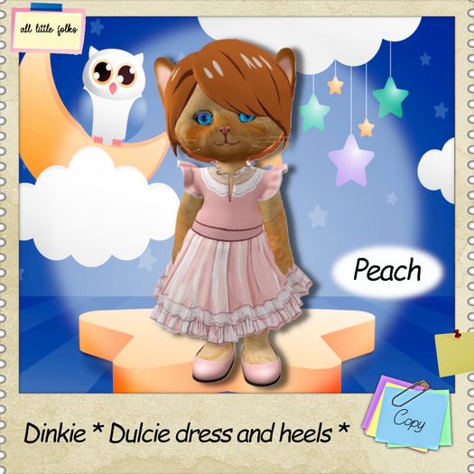 Dinkie * Dulcie dress and heels * peach