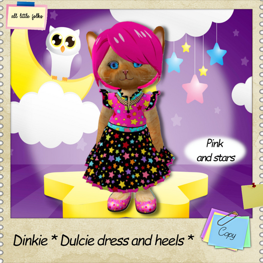 Dinkie * Dulcie dress and heels * pink and stars